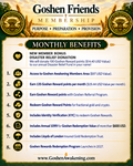 Goshen Friends Membership Includes 135 Monthly Goshen Rewards