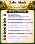 Goshen Friends Membership Includes Annual 1,350 Goshen Rewards (2 FREE Months)